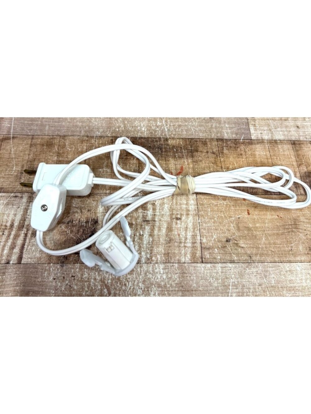 Dept 56 White Clip-On Lamp Cord With Switch & Plug 120V 6ft Long